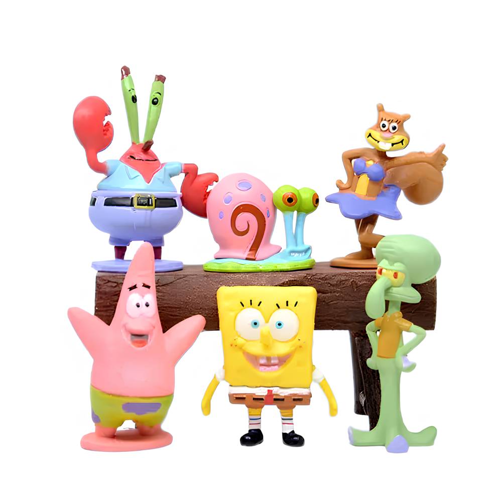 Set di SpongeBob SpongeBob FigureStory 6 PCS. Personaggi da una fiera SpongeBob per divertimento e raccolta di prestazioni di al