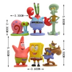 Conjunto de SpongeBob Spongebob FigureStory 6 PCS. Personajes de un cuento de hadas Spongebob para diversión y recolección de re