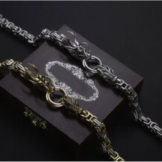 Ocelový mužský řetěz Dragon 1m Elegantní šperky s nerezovým dračím motivem