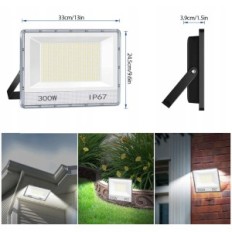 LED-spotlight til ekstern brug, 300W, 30000 LM, IP67, 7000K, 2 stk
