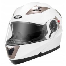Casco de motocicleta YEMA E13-0510253-MS, Blanco, Tamaño S.