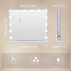 Hansong Makeup spegel med 14 justerbar LED 50 x 42 cm dioder