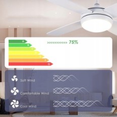 Deckenventilatoren mit LED 107 cm, Steuerung von der Anwendung, 6 Geschwindigkeiten
