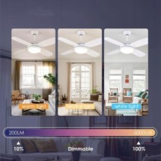 Stropni ventilatori s LED 107 cm, kontrole iz primjene, 6 brzina