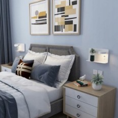 Ściemnialna lampa ścienna LED SENFAY z portem USB, 12W LED, zestaw 2szt