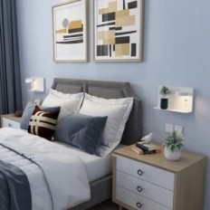 Ściemnialna lampa ścienna LED SENFAY z portem USB, 12W LED, zestaw 2szt