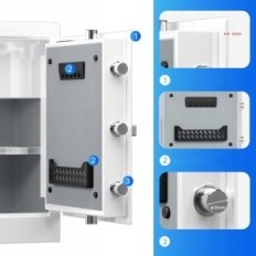 Droša un bloķēta RPNB Deluxe Sākums ar digitālo 80L tastatūru, baltu