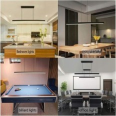 Senfay LED viseča svetilka 52 v 150 cm z daljinskim upravljalnikom, črna