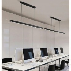 Senfay LED Hængende lampe 52 i 150cm med fjernbetjening, sort