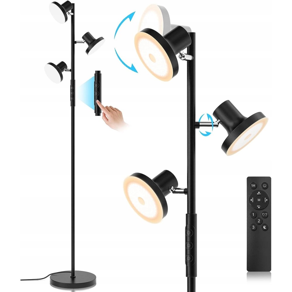 Dimmable podlahová lampa Sibrile 36W 2500LM LED 2700K-6500K černá