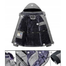 Chaqueta de invierno para hombres Kefitevd impermeable con luz desmontable Grand Ritch L