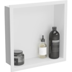 Mexen X-Wall-R Hylle Kubisk krage 30x30 Hvit badhylle med aluminiumspulverbelagt aluminium