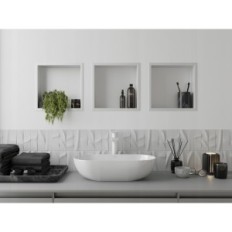 PÓŁKA MEXEN X-WALL-R WNĘKOWA KOŁNIERZ 30x30 BIAŁA wnękowa półka do łazienki z aluminium malowanego proszkowo