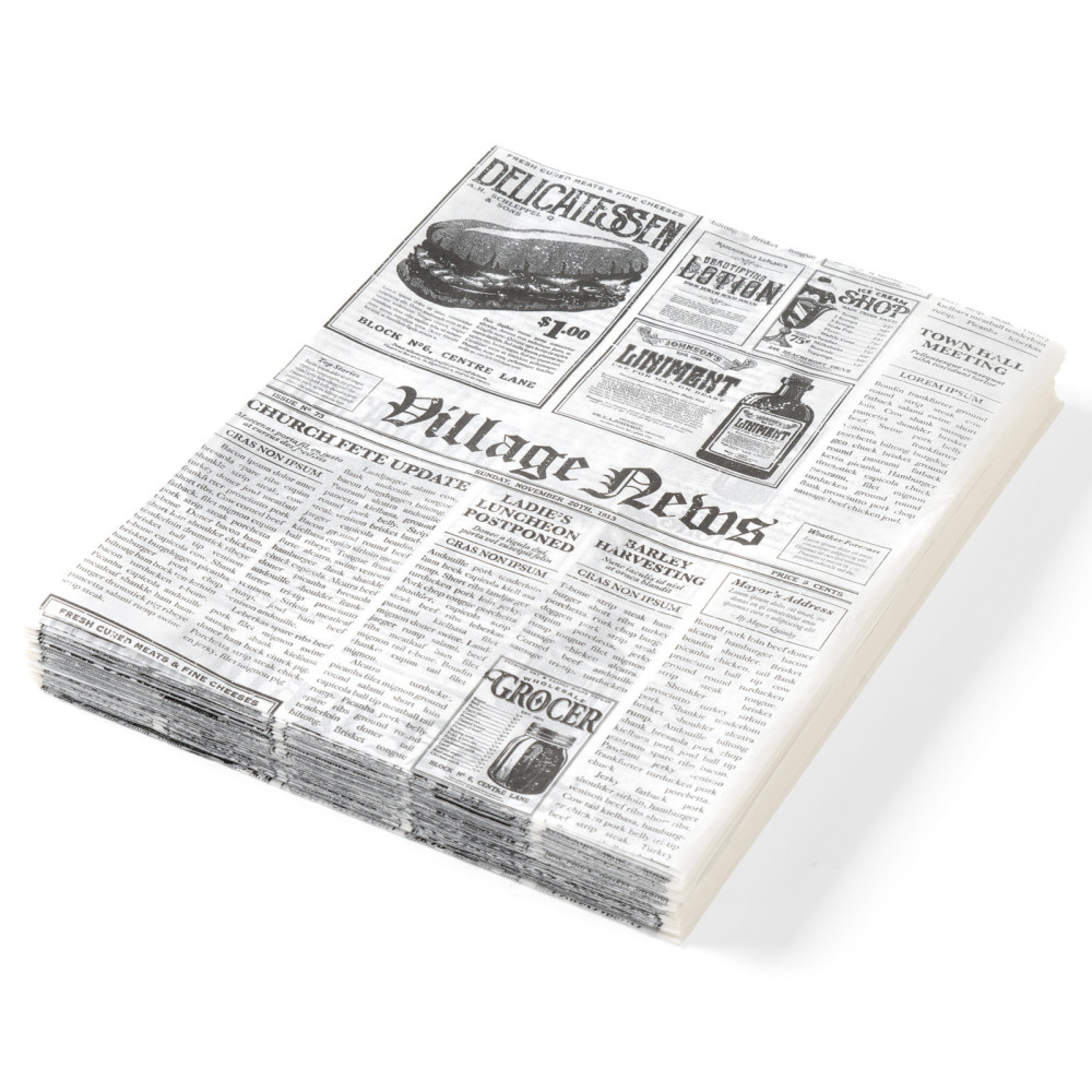 Pergamentpapier für warme Snacks Druckzeitung 200x250mm 500 stücke. Hendi 678121 Pergamentpapier für warme Snacks Druckzeitung 200x250mm 500 stücke. Hendi 678121