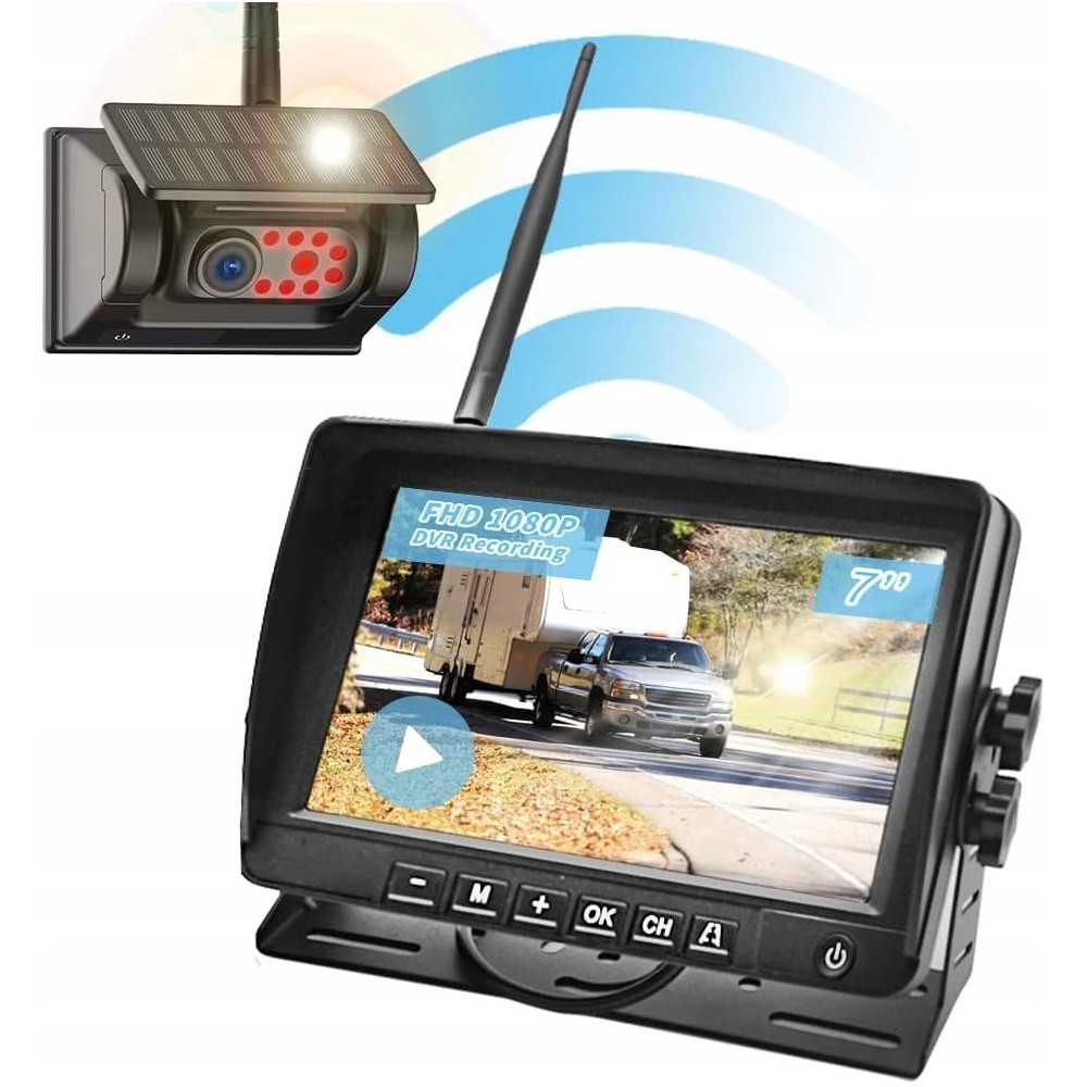 7-tommer kamera bgoodvision 1080p nattsyn, IP67 magnetisk kamera