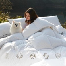 Duvet με χήνα DWR Puch, διπλό πάπλωμα 4 εποχές 220x240cm, λευκό