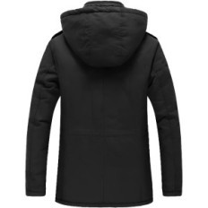 Chaqueta de invierno para hombre Uoixc a prueba de viento con con capucha desmontable negro, l