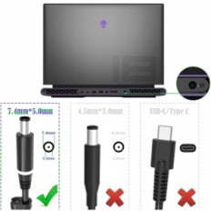 Lādētājs par Dell 330W 19,5V 16.92A GAN AC, klēpjdatoru strāvas vads