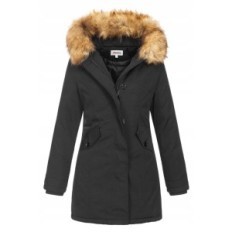 Parco invernale da donna Elara con cappuccio, nero, 36, S