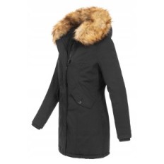 Frauen Winterpark ELARA mit Kapuze, schwarz, 36, s