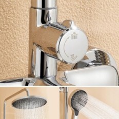 Auural Shower Set, med højdejustering 1-1,39 m, krom