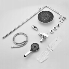 Set doccia automatico, con regolazione dell'altezza 1-1,39 m, cromo