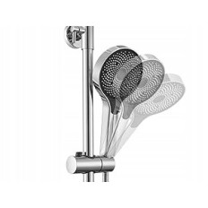 Aual Douched Shower Set, met hoogteaanpassing 1-1.39 m, Chrome