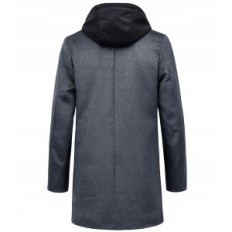 Menns Woolen Coat Ktwolena, Grey, XXL