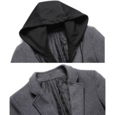 Heren Wollen Jas Ktwolena, Gray, XXL