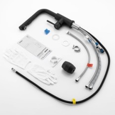 LONHEO LS205 keukenkraan met geëxtraheerde douche, roestvrij, zwart