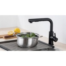 Rubinetto da cucina Lonheo LS205 con doccia estratta, acciaio inossidabile, nero