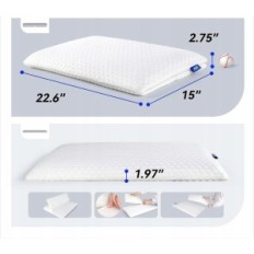 Cuscino inght, 60 x 40 x 7 cm, cuscino piatto, certificato Eye-Tex