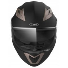 Motorcykelhjälm Yema YM-829, Svart Matt, L 59-60cm, Ljusrate