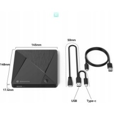 Εξωτερική μονάδα δίσκου Blu-ray DVD Yottamaster P-CD04-BK, 100GB, μαύρο