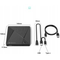 Εξωτερική μονάδα δίσκου Blu-ray DVD Yottamaster P-CD04-BK, 100GB, μαύρο