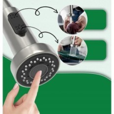 Dayone G8101bn Grifo de cocina, girado por 360 °, acero inoxidable, plata