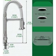 Dayone G8101BN kitchen faucet, rotated by 360 °, stainless steel, silver