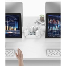 Tessan Tessan Tessan TS-304 8 Sockets + 3 USB 2 M, 3600 W, blanco