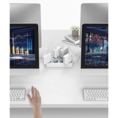 Strip TESSAN TS-304 8 vtičnice + 3 USB 2 M, 3600 W, White