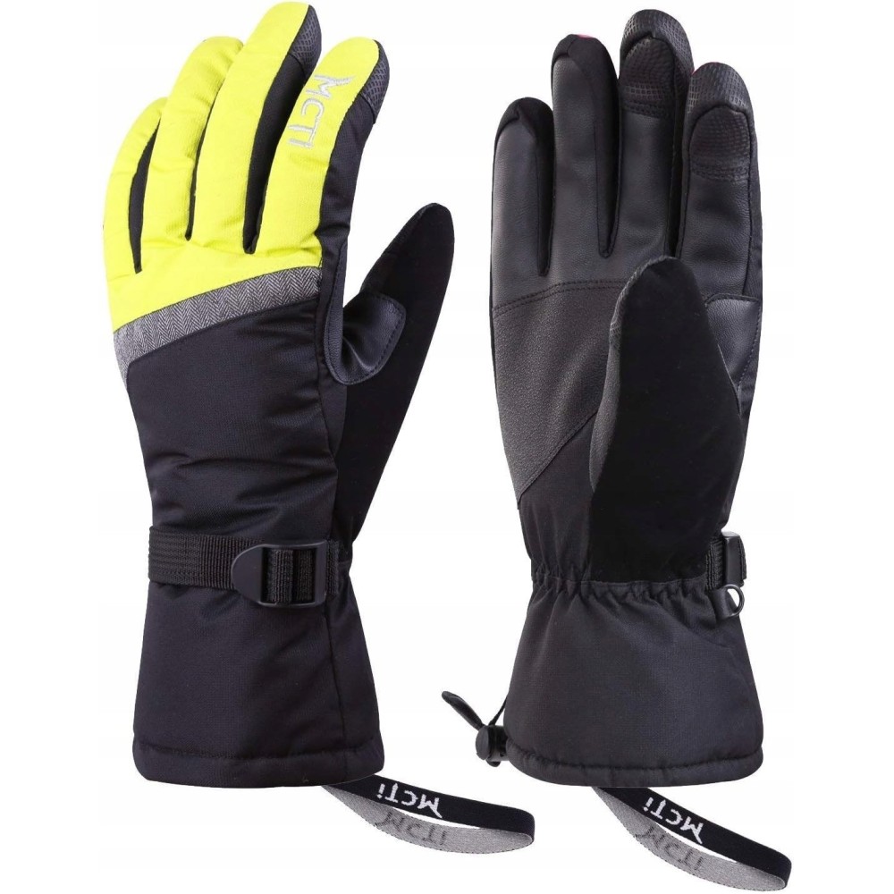 Women's ski gloves Kineed S TouchScreen waterproof, yellow