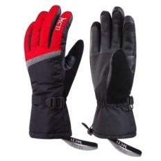 Guantes de esquí para mujer Kineda S Pscreen impermeable, rojo