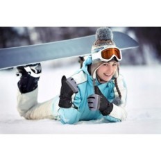 Kvinders Ski Gloves Kineda S Touchscreen Vandtæt, Rød