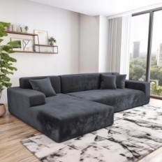 L-vormige WiPAR-sofa-zaak, 4-persoon, donkergrijs