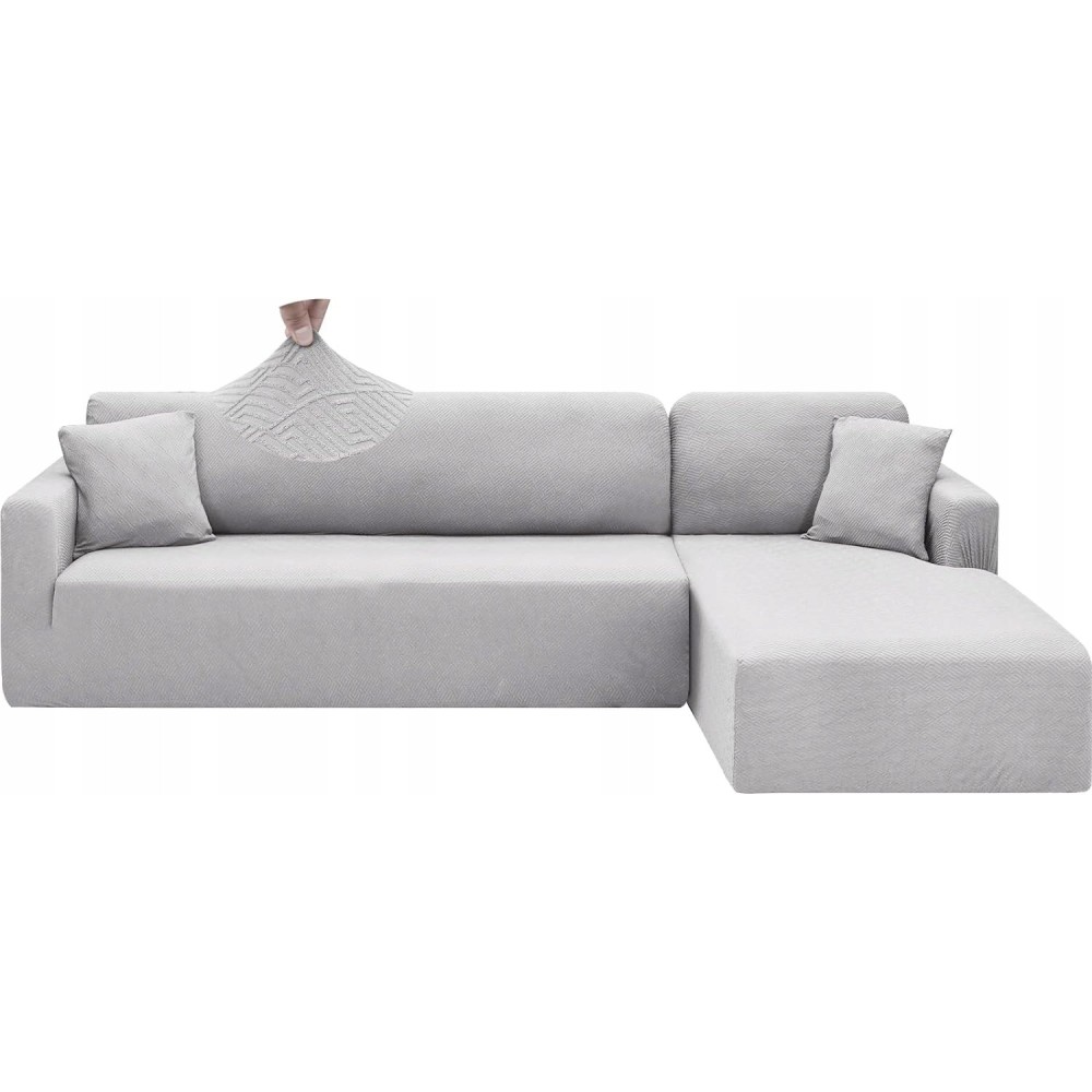 Divano letto di Chelzen, divano letto in l, 2,3x3,1x0,8m, grigio argento