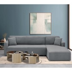 Chelzen kauč u krevetu, kauč na raskrižju u L, 2,3x3,1x0,8m, svijetlo siva