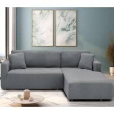 Divano letto di Chelzen, divano letto in l, 1,85x1,85x0,8 m, grigio brillante