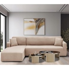 Chelzen sovesofa sengeteppe, sofa sengeteppe i L, 1,85x2,3x0,8m, khaki