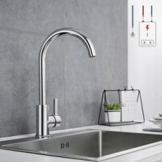 Niederdruckhahn für Wasserheizung Aurerum, verchromt Messing