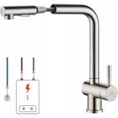 Kitchen faucet with a low spout AURALUS JBG0508, stainless steel.