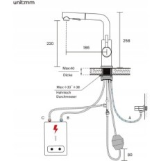 Low-pressure kitchen mixer Sliding Lonheo LS205, silver